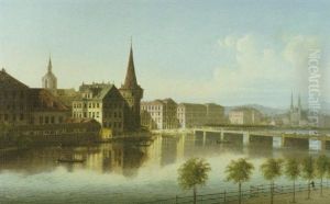 Blick Auf Die Stadt Luzern by Johann Wilhelm Jankowski