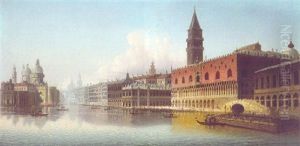 The Bacino Di San Marco, Venice by Johann Wilhelm Jankowski