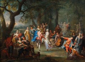 A Dance In The Palace Gardens by Frans Christoph Janneck