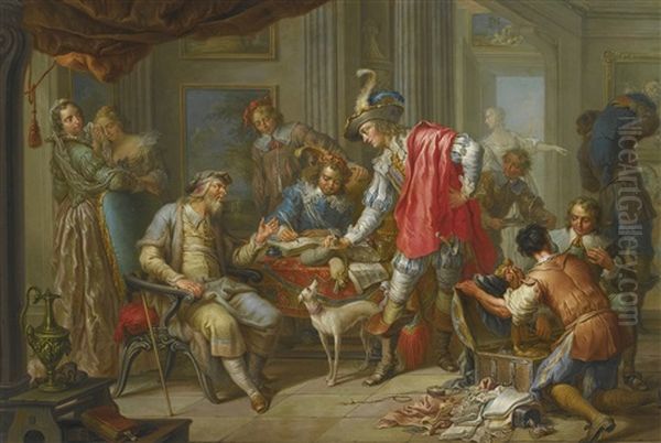 The Prodigal Son Takes Leave Of His Father; The Prodigal Son Spending His Money In Riotous Living (pair) - view 1
