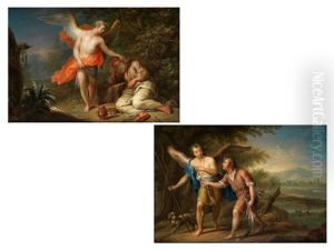 Der Engel Erscheint Dem Schlafenden Elias (+ Tobias Und Der Erzengel Rafael; Pair)