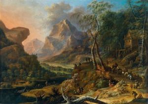 Reisende In Einer Berglandschaft