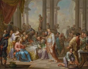 Das Gastmahl Im Hause Des Simon by Frans Christoph Janneck