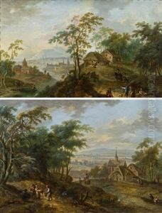 Pendants - Landschaften (pair) by Frans Christoph Janneck