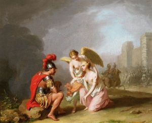 Mars Und Venus Vor Der Stadtmauer Von Troja by Frans Christoph Janneck