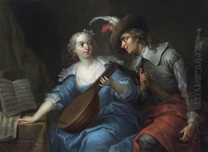 Musizierendes Paar by Frans Christoph Janneck