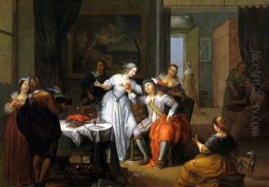 Elegante Gesellschaft Bei Musik Und Wein Elegante Gesellschaft Bei Musik Und Wein