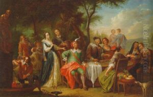 Elegant Company Merrymaking In A Wood Elegant Company Merrymaking In A Wood