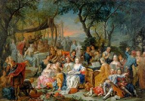 Elegant Company Merrymaking In A Wood thumbnail