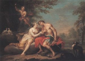 Venus And Adonis by Frans Christoph Janneck