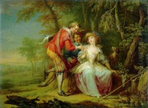 Amorous Allegorical Scene In Wooded Landscape