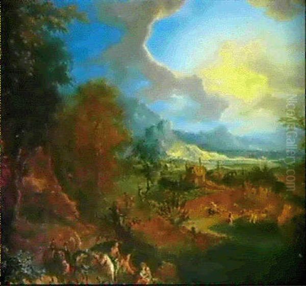 Reisende In Einer Flusslandschaft - view 1