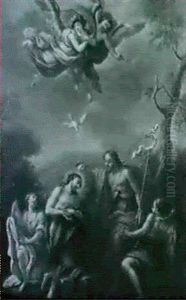 Die Taufe Christi Im Jordan by Frans Christoph Janneck