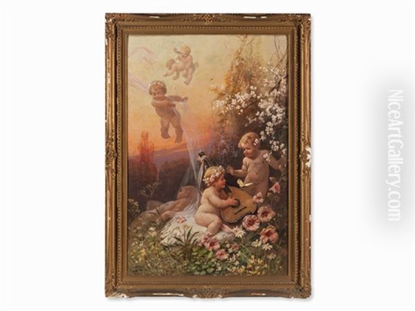 Putti In Arcadian Landscape - view 1