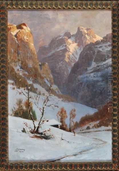 Verschneites Hochgebirge - view 1