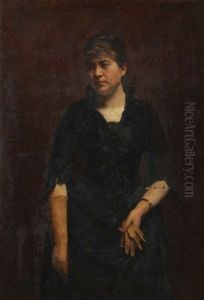 Portrait D'une Dame Vetue En Noir