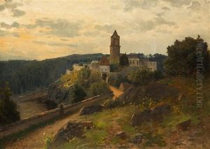 Blick Auf Die Burg Zvikov (klingenberg) by Vaclav Jansa