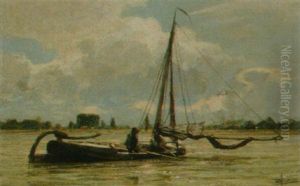 Flusspartie Mit Fischern by Hendrik Willebrord Jansen