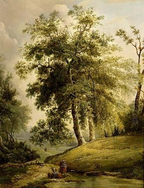 Travellers Resting Near A Stream - view 1