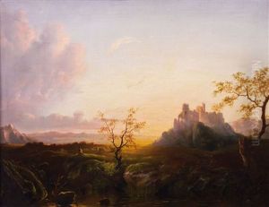 Landschaft In Abendstimmung by Joseph Jansen