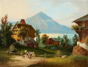 Blick Auf Den Zugersee Mit Rigi by Joseph Jansen