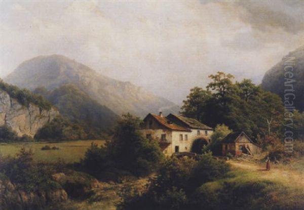 Landschaft Mit Muhle Und Figurenstaffage - view 1