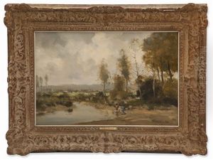 Laundresses By A River by Willem George Frederik Jansen