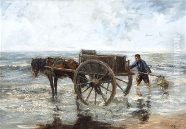 A Shell Fisher In The Breakers - view 1