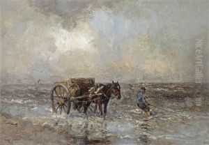 A Shell-fisher In The Surf by Willem George Frederik Jansen