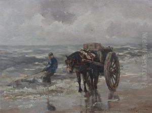 Shrimping Along The Shore by Willem George Frederik Jansen