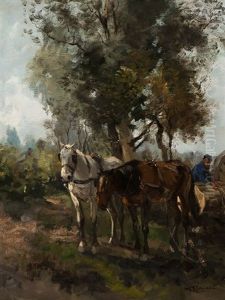 The Loading Of The Logging Wheels by Willem George Frederik Jansen