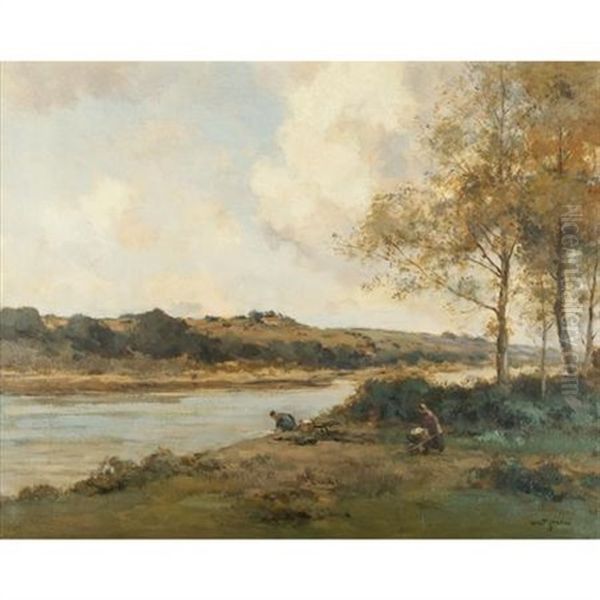 Washerwomen At A Riverbank - view 1