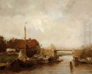 Moored Ships By A Bridge Moored Ships By A Bridge