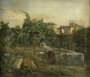 Italienisches Madchen Am Brunnen by Eduard Robert Bary