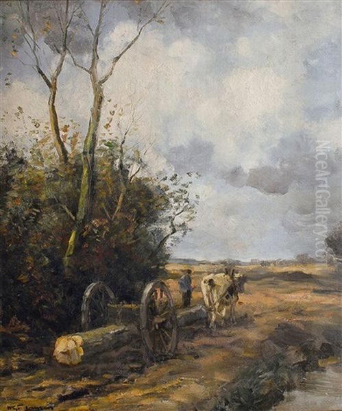 Fuhrwerk Mit Schwerem Baumstamm - view 1