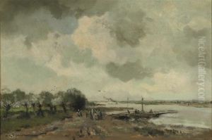 The Arrival Of The Ferry by Willem George Frederik Jansen