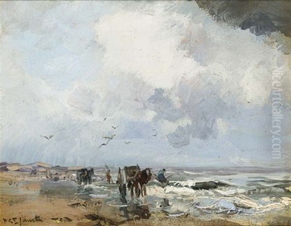 Shell Fishers On The Beach - view 1