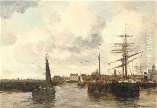 The Harlingen Harbour Entrance - view 1