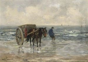 A Shellfisher In The Breakers by Willem George Frederik Jansen