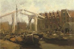 A View Of The Prinseneiland, Amsterdam by Willem George Frederik Jansen