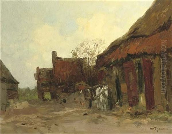 A Horse And Cart In The Farmyard - view 1