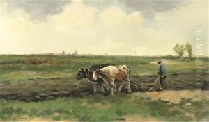 Ploughing The Field by Willem George Frederik Jansen