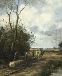 Bauer Mit Holzfuhrwerk Auf Dem Heimweg by Willem George Frederik Jansen