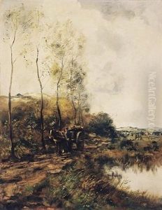 Farmer And Horse With Laden Cart