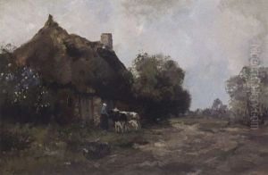 Milking Time by Willem George Frederik Jansen