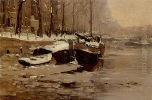 Amsterdamse Gracht In De Winter by Willem George Frederik Jansen