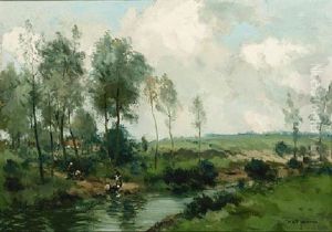 Washerwomen By A River Washerwomen By A River