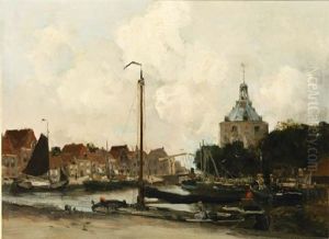 A View Of Enkhuizen Harbour With The Drommedaris