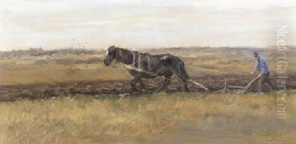 A Farmer Ploughing - view 1