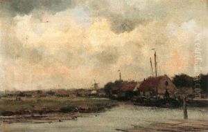 A Polder Landscape by Willem George Frederik Jansen